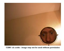 mirror in the bathroom- ©2001 cb cooke - image may not be used without permission